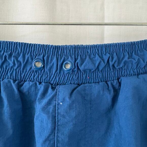 90s Adidas Mens Blue 3 Stripe Nylon Athletic Training Cargo Shorts Large - Picture 5 of 7